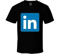 LUGUCHIF Linkedin Logo T-Shirt Mens Black