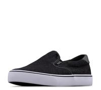 Lugz Men's Clipper Classic Slip-on Canvas Sneaker, Black/White Denim, 6 UK