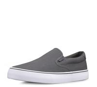 Lugz Men's Clipper Classic Slip-on Canvas Sneaker, Dark Grey/White, 11 UK