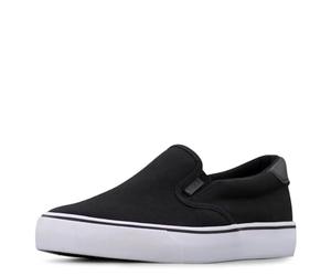 Lugz Women's Clipper Classic Slip-on Canvas Sneaker, Black/White/Black, 6 UK