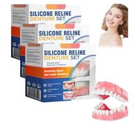 Luhaka Silicone Reline Denture Set, Bikenda Silicone Reline Denture Set, Bikenda Denture Set, Bikenda Silicone Reline Denture Set UK Man, Silicone Soft Dentures Repair,Snap On Veneers Teeth (3PC)