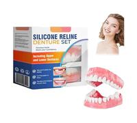 Luhaka Silicone Reline Denture Set, Bikenda Silicone Reline Denture Set, Bikenda Denture Set, Bikenda Silicone Reline Denture Set UK Man, Silicone Soft Dentures Repair,Snap On Veneers Teeth (1PC)