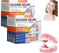 Luhaka Silicone Reline Denture Set, Bikenda Silicone Reline Denture Set, Soft Silicone Denture Reline Kit, Silicone Soft Dentures Repair, Denture Silicone Reline Kit for Men & Women (2Pcs)