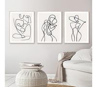 LUHDFYS Minimalist Abstract Woman Wall Art Line Drawing Minimalist Line Wall Art Prints Couples Poster for Bedroom & Living Room Decor Unframed