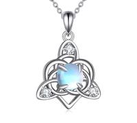 LUHE Celtic Knot Necklace Sterling Silver Celtic Knot Pendant Trinity Knot Jewelry Women's Irish Gift