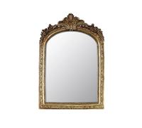 LuHeToz Decorative Arched Mirror, Vintage Gold Resin Frame, 6.8 x 10 inches, Wall or Tabletop (Vintage Gold, 6.8 X 10 inches)