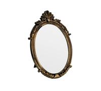 LuHeToz Vintage Gold Plastic Oval Makeup Mirror (Bronze, 28 x 19 cm)