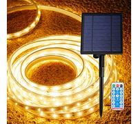 LUHLEE Solar LED Strip Lights Outdoor,Brighter 600 LED 32.8FT Solar String Lights Outdoor with Remote,8 Lighting Modes Auto ON/Off Rope Lights for Outside,Deck,Steps,Christmas Decor Lighting