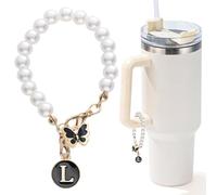 LUHOHI Stanley Cup Letter Charm Bead Chain Initial Charm for Handle Decoration Water Bottle Jewelry Tumbler Cute Simple Modern Personalized