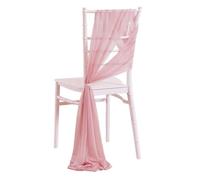 LUHYSU Glam Dusty Pink Polyester Chiffon Chair Sashes Wedding Chair Decoration, 10/50 pcs, 17x275cm, Perfect for Weddings, Parties, Banquets, Dining