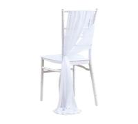 LUHYSU 10/50 pcs as Chiffon Chair Sashes Wedding Chair Decoration for Aisle Party Banquet Event,17x275cm long-white-10 pcs