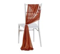 LUHYSU 10/50 pcs as Chiffon Chair Sashes Wedding Chair Decoration for Aisle Party Banquet Event,17x275cm Long-Rust Red-50 pcs