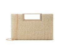 LUI SUI Straw Clutch Purse Women Woven Beach Summer Travel Top Handbag