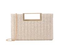 LUI SUI Straw Clutch Purse Women Woven Beach Summer Travel Top Handbag