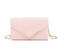 LUI SUI Women Faux Leather Envelop Handbag Purses Bridal Wedding Evening Clutch Party Purse Pink