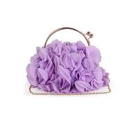 LUI SUI Women Floral Clutch Purses Soft Satin Flower Evening Bag Party Prom Purses