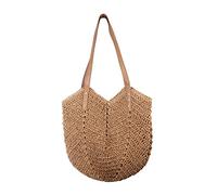 LUI SUI Women's Straw Shoulder Bag - Handmade Weave Handle Tote for Summer Beach - Bohemian Crossbody Handbag Purse