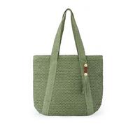 LUI SUI Women's Summer Woven Tote Bag Straw Beach Bag With Tassels Large Straw Tote