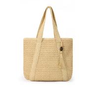 LUI SUI Women's Summer Woven Tote Bag Straw Beach Bag With Tassels Large Straw Tote