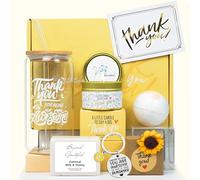 LUICONMO Thank You Gifts for Women, Appreciation Gifts, Thank You Gift Baskets for Women Best Friend Coworkers Teachers Employees with Thank You Cards Thank You for Being Awesome Glass Cup