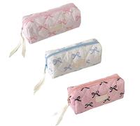 Luieonm 3 Pack Cute Pencil Case, Purse Pouch for Women, Pen Pouch with Smooth Zipper, Stationery Pen Case, Makeup Bag, Portable Pencil P-ouch, for School, Travel, Classroom, Studio, Hotel