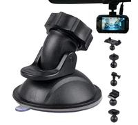 Luieonm Dashboard Cam Mount, Car Camera Mount With 5 Adapters, Strong Suction, 360° Adjustable, Compatible With Cameras, Automobile