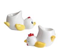 Luieonm Funny Duck/Chicken Egg Cup, 2 Pack Creative Ceramic Hand Shaped Egg Cup, Holder Porcelain Egg Cup Easter Egg Display Stand, Display Stand, Funny Animal Decoration Platter For Kitchen