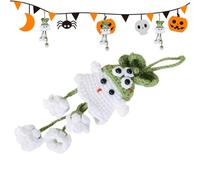 Luieonm Halloween Car Pendant | Knitted Halloween Ghost Ornaments,Hangable Decoration Handmade Charm for Rear View Mirror Purse Living Room Car Interior Tree Schoolbag Door