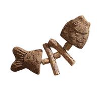 Luieonm Kitten Teething Toys - Fish Bone Teether - Interactive Cat Chew Toy Cute Wooden Kitten Teether for Indoor Outdoor Play for Boredom Relieving