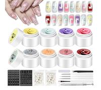 Luieonm Pat Gel Polish | Manicure Gradient Painting Gel | 8-Color Creative Polish Palette Accessories Nail Painting Design Art Manicure for Women and Girls