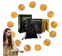 Luieonm Rune Set | Witch Stones | Divination Tools Decoration Ornaments with Guide Book and Bag for Beginners Men Women Altar Accessories