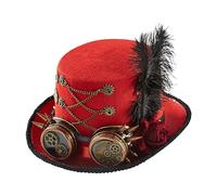 Luieonm Steampunk Hats - Steam Punk Costume Hat with Goggles Design | Felt Adjustable Headwear Outfit for Circus Performances Teens Renaissance Fairs Theater