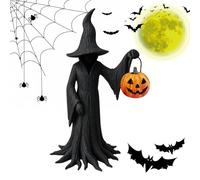 Luieonm Witch Statue, W-itch Statue, Witch Halloween Stat-ue Resin Crafted Desktop, Gothic Halloween Figurine, Funny Magician Mysterious Statues,Festival Collectible