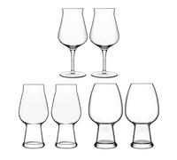 Birrateque Beer Glasses Set - 6 Drinking Glasses for Craft Beer Luigi Bormioli Clear One Size