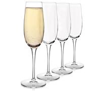 Bormioli Luigi Luigi Bormioli Crescendo Clear Straight Crystal Modern Durable Champagne Glasses Set 235Ml Pack Of 4