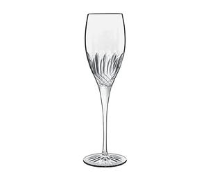 Luigi Bormioli - Diamante - Champagne/Prosecco Crystal Glasses - Dishwasher Safe - Made in Italy - Set of 4, 220ml, Silver