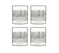 Luigi Bormioli: Diamante Extra Large Double Old Fashioned Glasses 380ML - 4 Pack - 4 Piece Set - Crystal