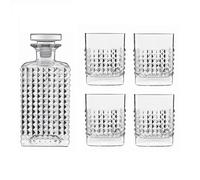 Luigi Bormioli Elixir Luxury Bar & Cocktail Making Whisky Decanter & Glasses Gift Set, Clear