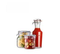 Luigi Bormioli LockEat Glass Jars with Lids 3 Piece Airtight Storage Containers