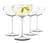 Luigi Bormioli Martini Glasses Set of 4 x 170ml - Crystal Espresso Martini Glasses, Super Light Titanium Reinforced Backdoor'20s Vintage Style Glassware