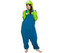 Luigi Onesie Kigurumi One-Piece Costume Jumpsuit | Super Mario Bros | SAZAC Kigurumi | Halloween & Carnival | for Kids and Adults | One Size Fits All (155 - 180+ cm)