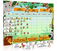 Luigi's Large Safari Animal Potty Training Reward Chart | Chores Chart for Kids: Encourages Good Behaviour and Customisable Magnets and Dry Erase Feature | Sticker Chart for Children Behaviour