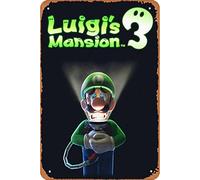 Luigi's Mansion 3 Poster Games Vintage Tin Metal Sign 8x12 Inch Wall Decor
