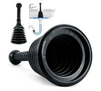 Luigi's Sink and Drain Plunger for Bathrooms, Kitchens, Sinks, Baths and Showers - Powerful Unblocker Tools - Accordion Plungers to Clear and Unblock Blocked Drains - Black