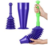 Luigi's Sink and Toilet Plunger Bundle - Unblockers for Toilets Sinks & Drains w Large Bellows - Powerful & Flexible Blockage Remover - Bathrooms, Kitchens, Sinks, Baths & Showers