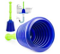 Luigi's Sink Plunger - Drain Plunger Sink Unblocker - Plungers for Unblocking - Drain Plungers for Bathroom Kitchen Bath Shower - Unblock Pump with Accordion Bellows