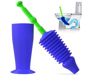 Luigi's - The World's Best Toilet Plunger | The Big, Blue & Green Unblocking Machine | Heavy Duty Unblocker with Unique Bellows Design | Clears &