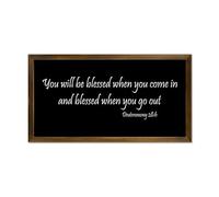 LUIJORGY Bible Verse Framed Wooden Sign for Living Room Bedroom Home Décor You Will Be Blessed When You Come in And Blessed When You Go Out Wood Sign With Frame 22x12in Decorative Wall Hanging Art