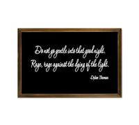 LUIJORGY Do Not Go Gentle Into That Good Night Decorative Wooden Sign With Frame Farmhouse Home Decoration for Kitchen Dinning Room Coffee Club Rustic Wood Framed Wall Art Plaque Poster 12x8in