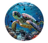LUIJORGY Sea Turtle Wood Tidal Clock Ocean Time Coastal High Tide Low Tide Clock Rustic Wooden Nautical Tide Movement Vintage Decor for Beach House Kitchen Wall Art 12 Inch